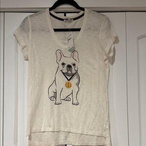 PJ Salvage Cream French‎ Bulldog Tee small